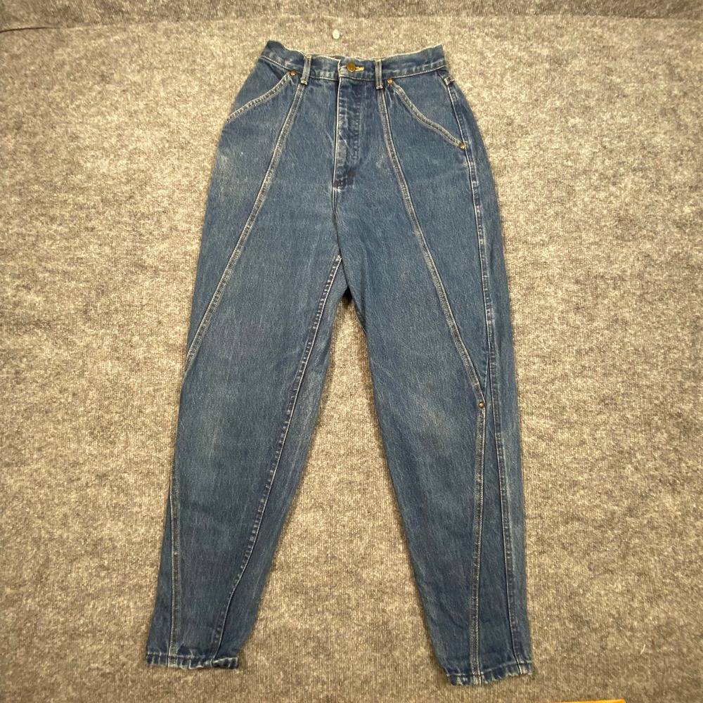 Vintage Lee High Waisted Tapered Jeans Blue Medium Wash Diagonal Seam 10‎ Union